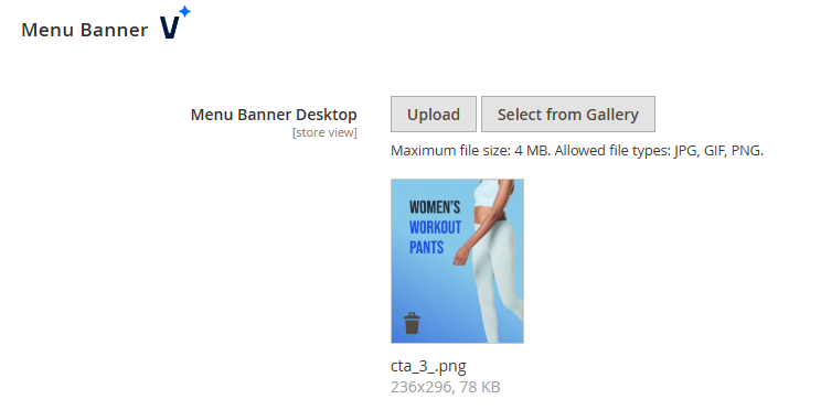 Menu Banner Desktop Configuration