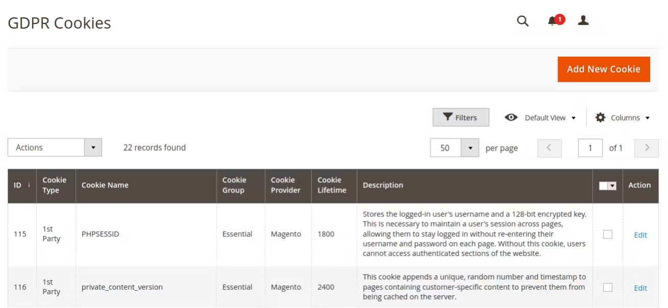 Cookie Management Example 1
