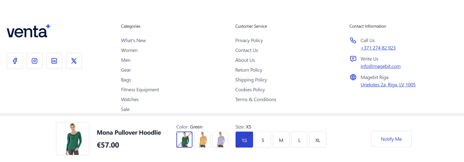 PDP sticky bar with Notify Me action