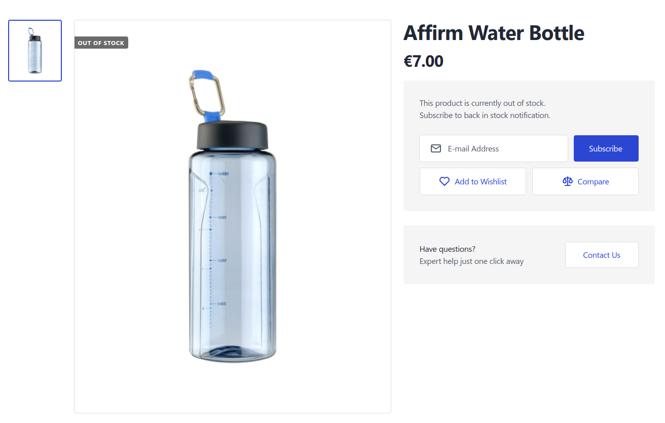 PDP simple product out-of-stock subscription form for guest