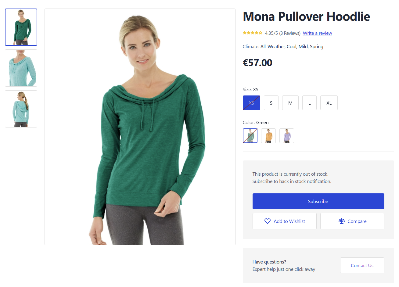 PDP configurable product out-of-stock one-click subscribe for logged-in customer