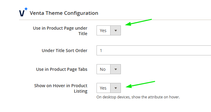 Product Page Under Title Configuration