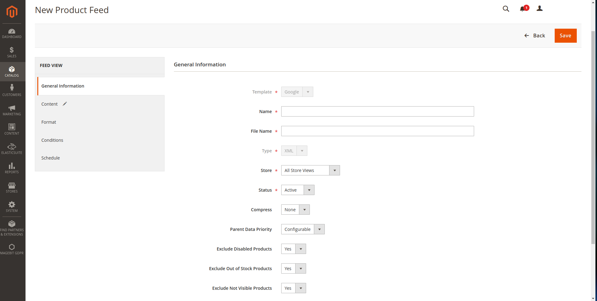Save Feed Configuration