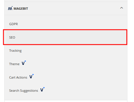 SEO Extension Configuration Panel
