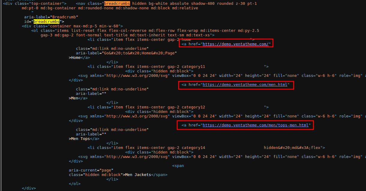 Breadcrumbs in Search Results
