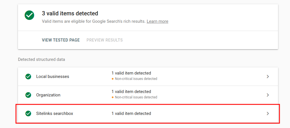 Search Box Snippet Testing