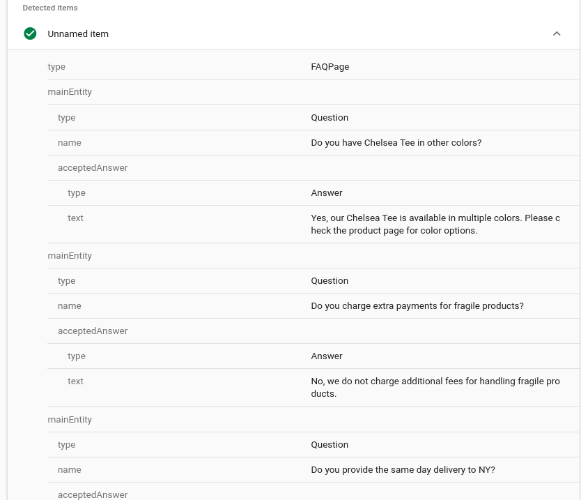 FAQ Questions Verification