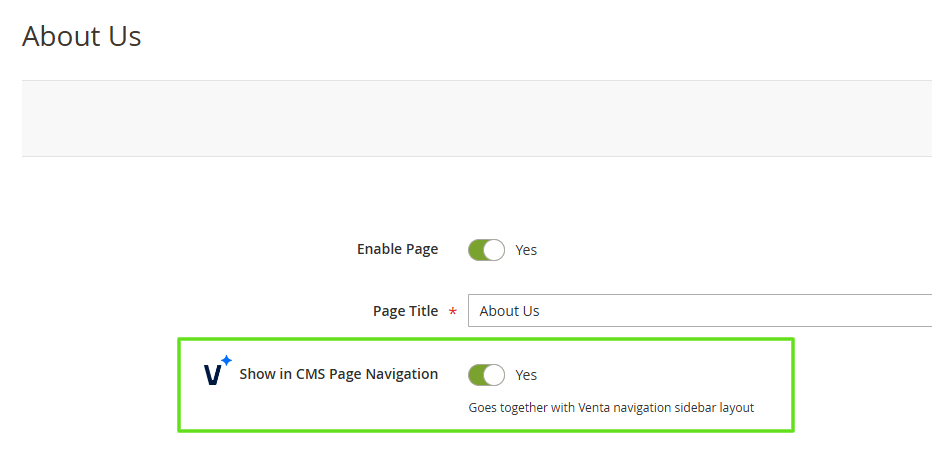 CMS Page Configuration