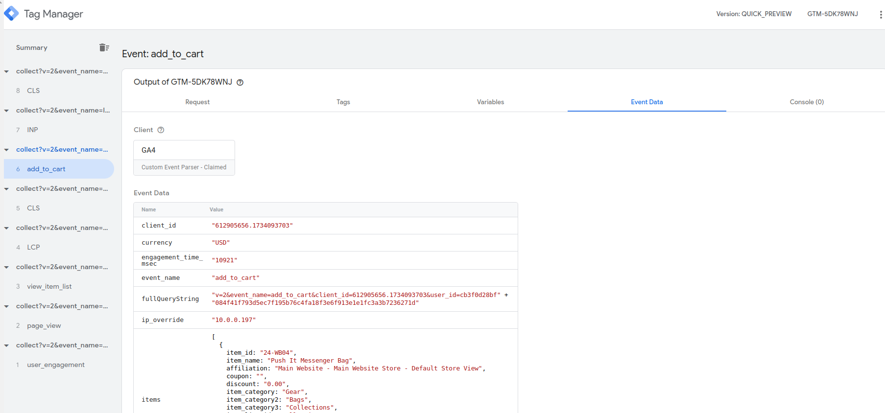 Website Event Testing