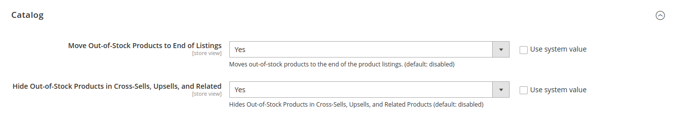 Catalog Configuration