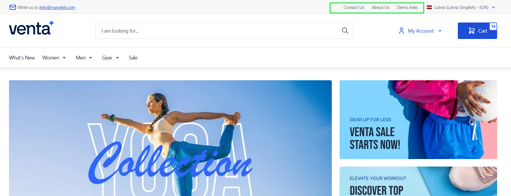 Header Links Desktop