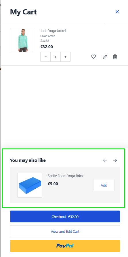 Minicart Cross-sells Desktop