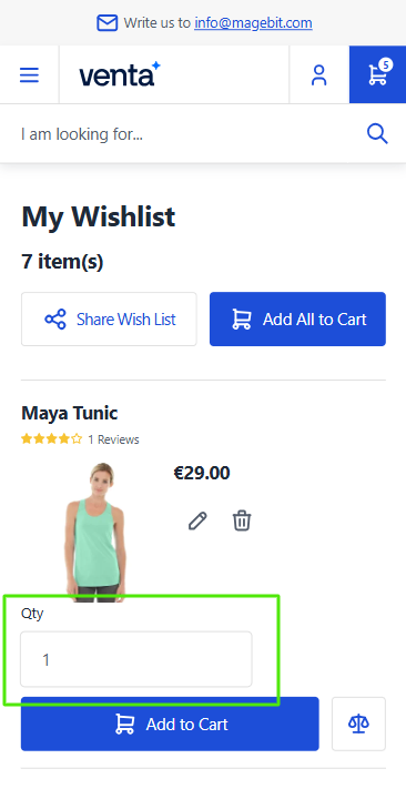 Wishlist Enabled Mobile