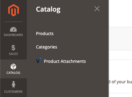 Product Attachments Admin Menu